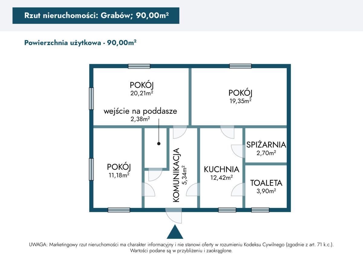 dom wolnostojący, 3 pokoje Grabówie. Zdjęcie 14