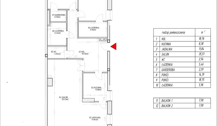 Mieszkanie 4-pokojowe Warszawa Wilanów, ul. Ruczaj