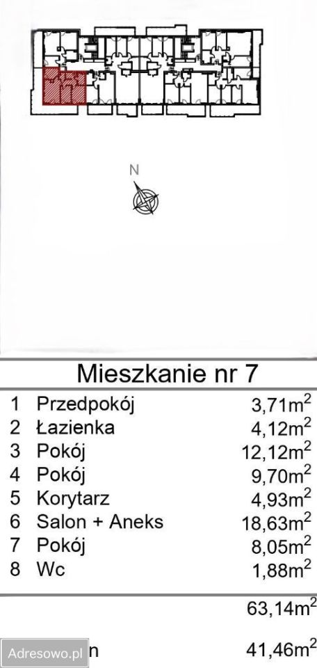 Mieszkanie 4-pokojowe Kielce Stadion, ul. Artylerzystów. Zdjęcie 11