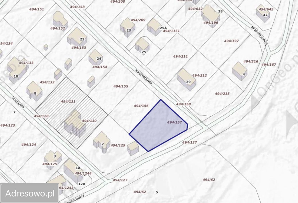 Działka budowlana Stanowice, ul. Kasztanowa. Zdjęcie 2