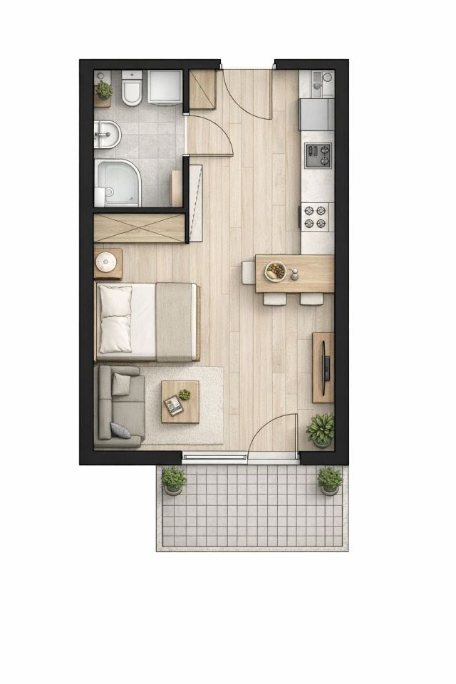 Mieszkanie 1-pokojowe Gdańsk Chełm, ul. Borkowska. Zdjęcie 5