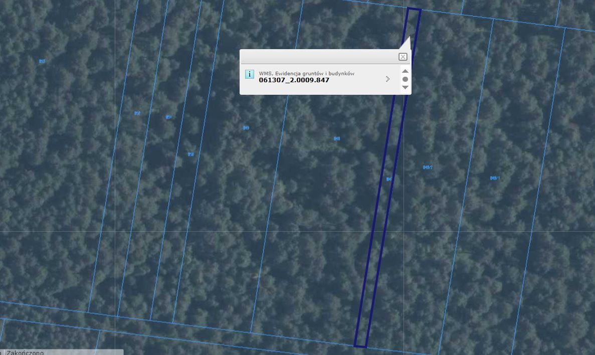 Działka leśna Nowy Orzechów