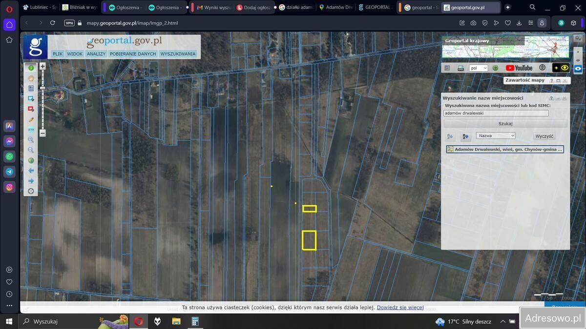 Działka rolna Adamów Drwalewski