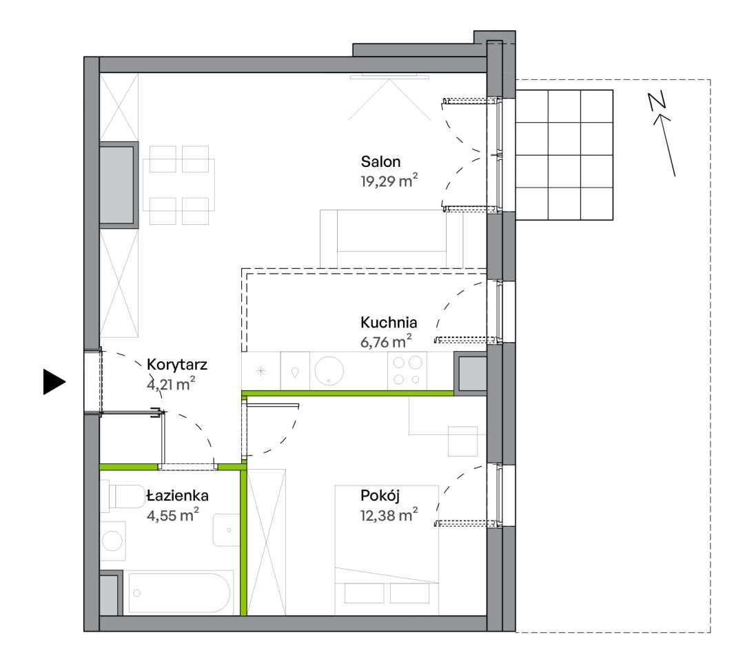 Mieszkanie 2-pokojowe Wrocław Żerniki, ul. Tadeusza Brzozy. Zdjęcie 6