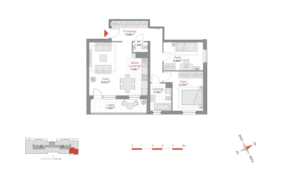 Mieszkanie 3-pokojowe Gdańsk Zaspa, al. Jana Pawła II . Zdjęcie 8