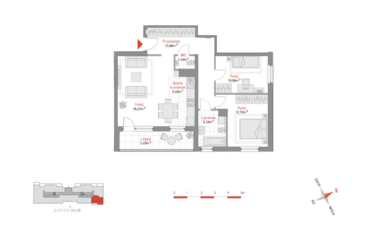 Mieszkanie 3-pokojowe Gdańsk Zaspa, al. Jana Pawła II . Zdjęcie 8