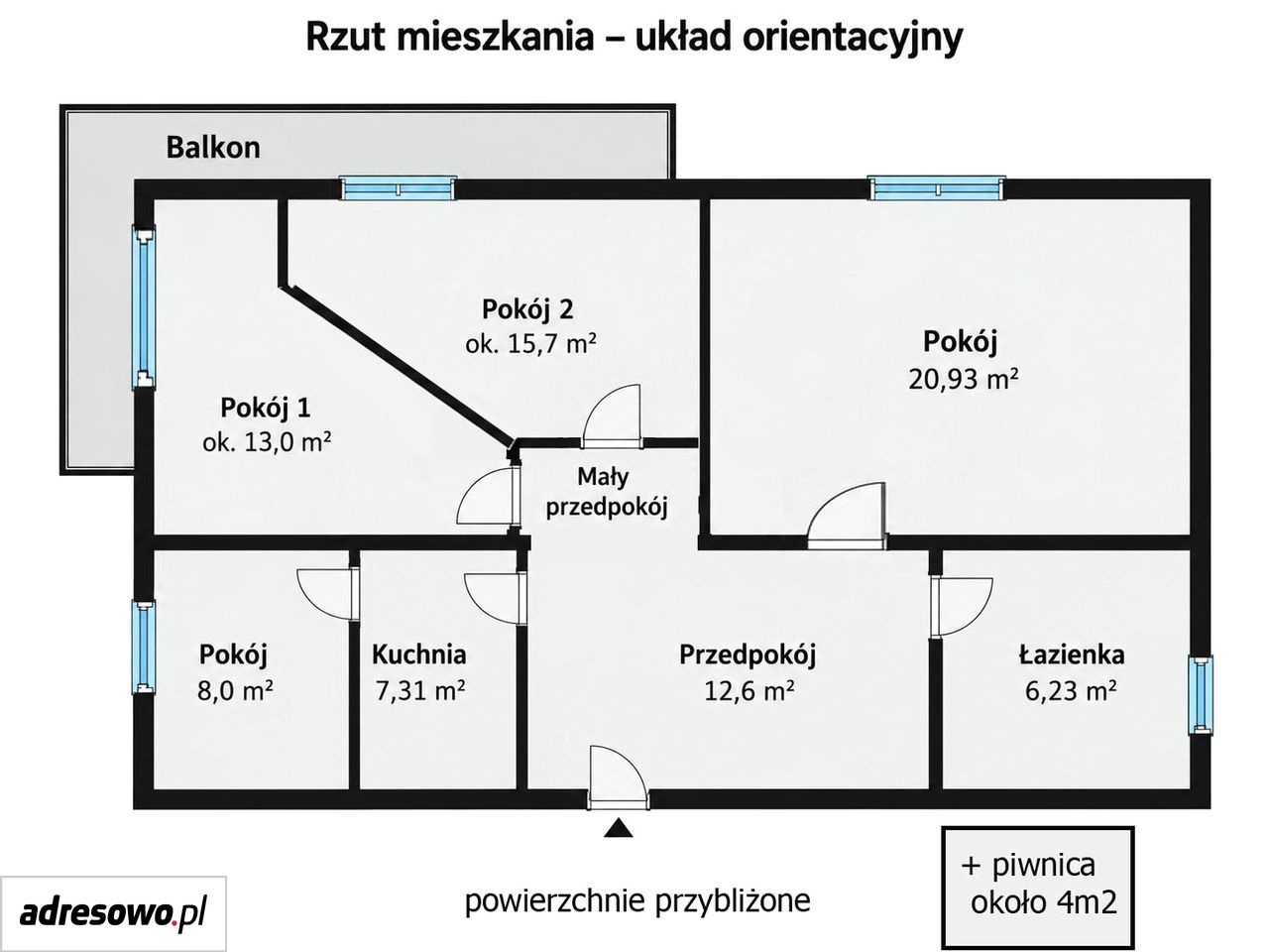 Mieszkanie 4-pokojowe Rzeszów Śródmieście, ul. Henryka Sienkiewicza. Zdjęcie 21