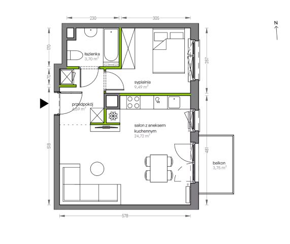 Mieszkanie 2-pokojowe Kraków Płaszów, ul. Myśliwska. Zdjęcie 25