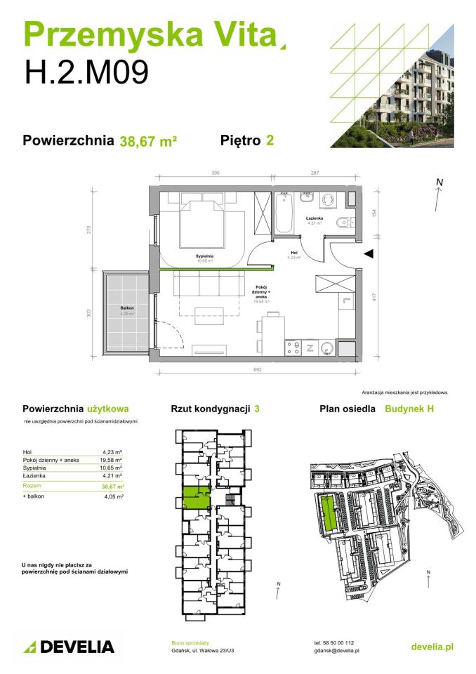 Mieszkanie 2-pokojowe Gdańsk Ujeścisko, ul. Przemyska. Zdjęcie 11