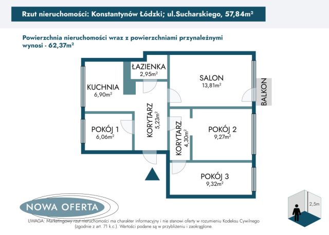 Mieszkanie 4-pokojowe Konstantynów Łódzki. Zdjęcie 17