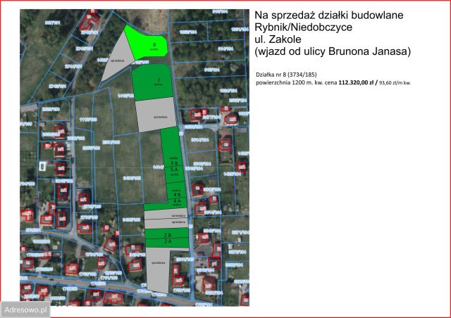 Działka budowlana Rybnik Niedobczyce, ul. Zakole. Zdjęcie 1