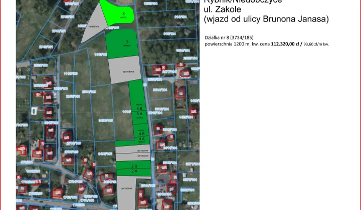 Działka budowlana Rybnik Niedobczyce, ul. Zakole