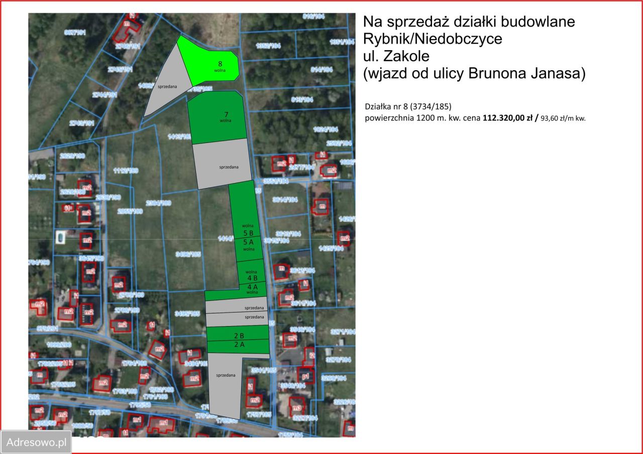 Działka budowlana Rybnik Niedobczyce, ul. Zakole. Zdjęcie 1