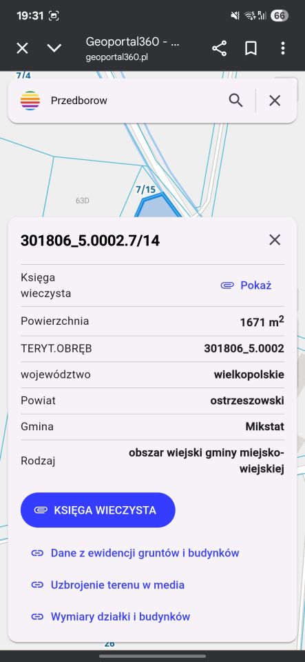 Działka budowlana Przedborów Jaźwiny. Zdjęcie 3