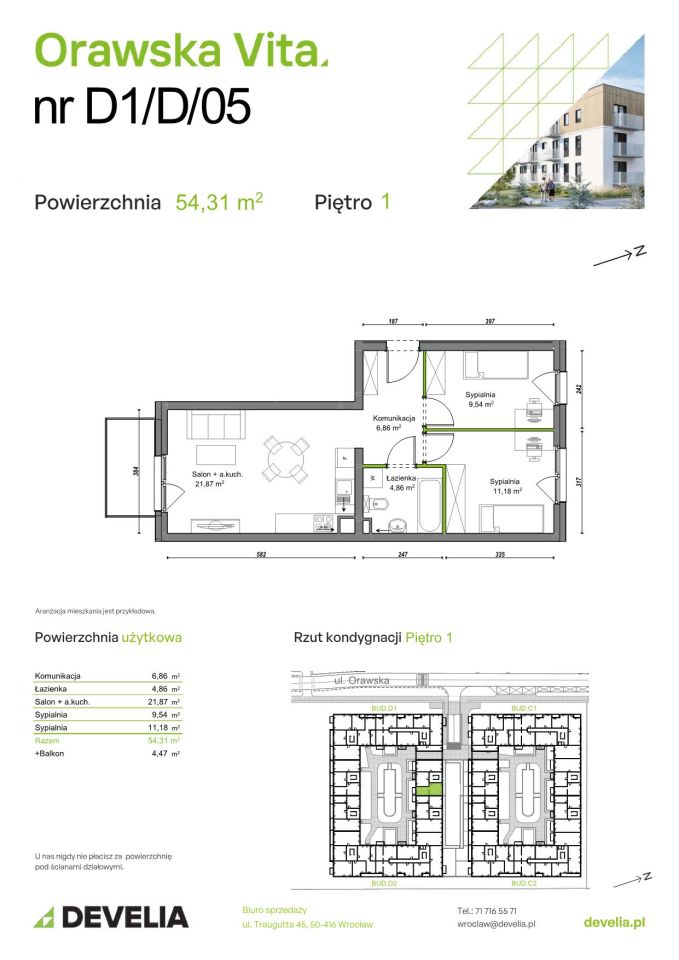 Mieszkanie 3-pokojowe Wrocław Ołtaszyn, ul. Orawska. Zdjęcie 8