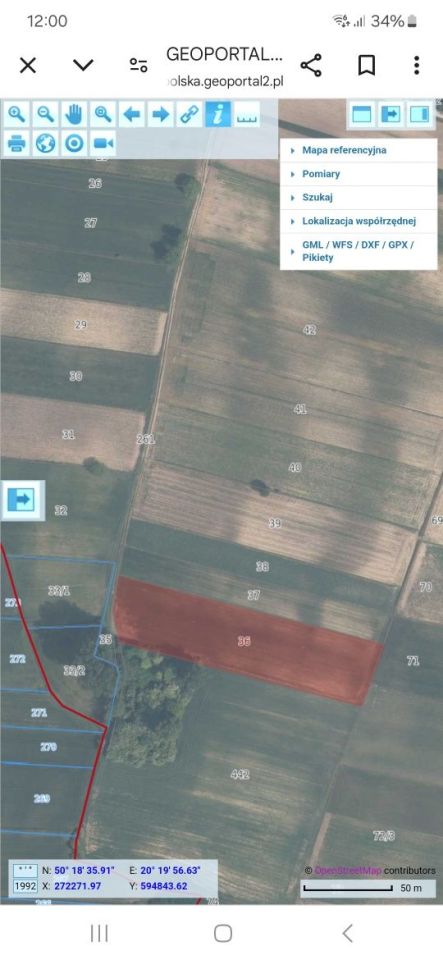 Działka rolna Tempoczów-Rędziny