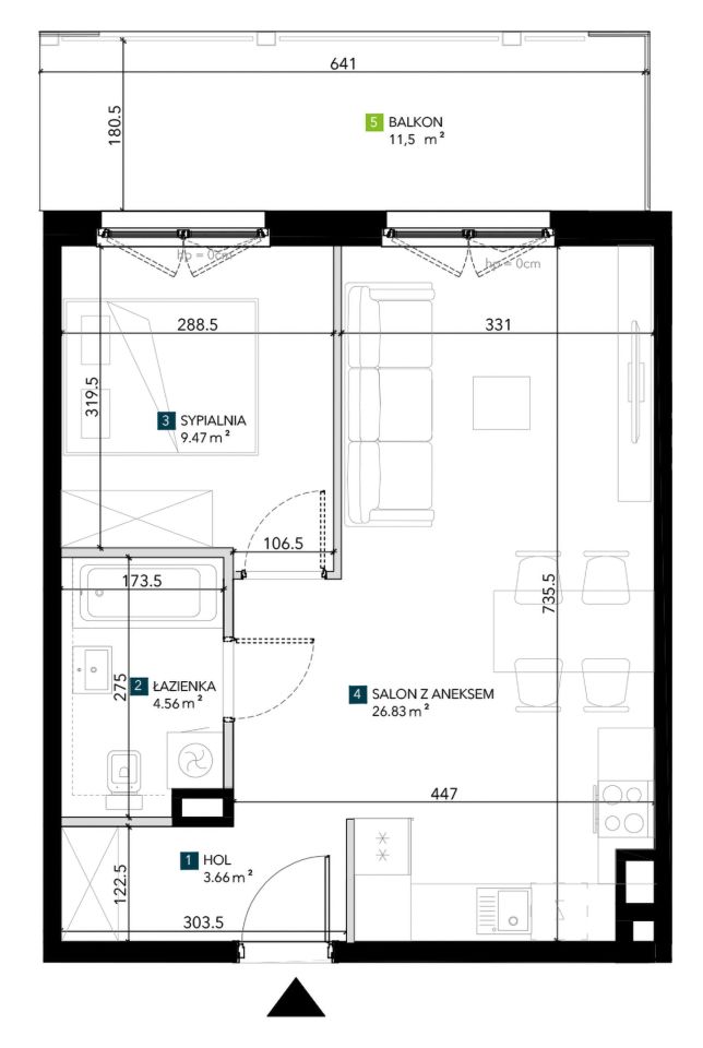 Mieszkanie 2-pokojowe Wrocław Krzyki, ul. Świeradowska. Zdjęcie 5