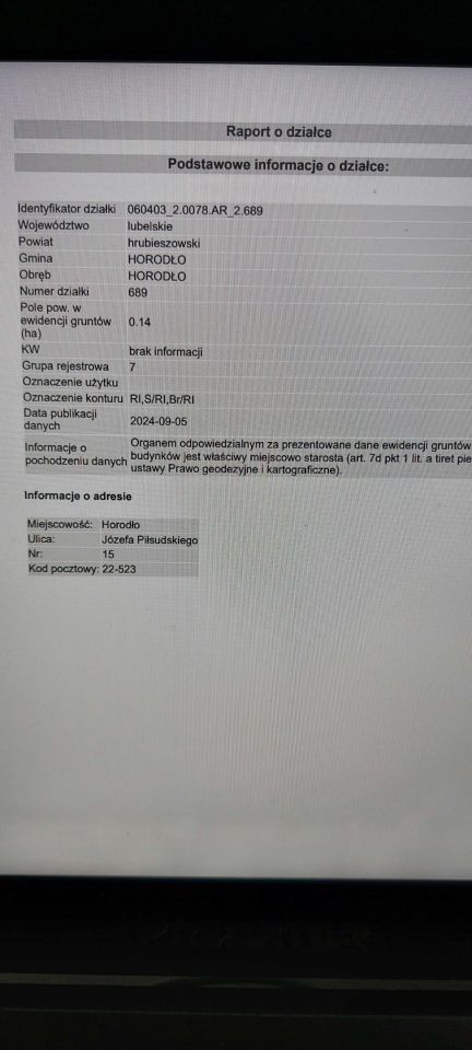 Działka budowlana Horodło. Zdjęcie 2