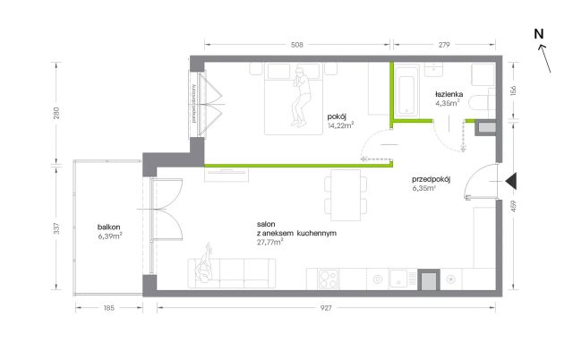 Mieszkanie 2-pokojowe Kraków Krowodrza, ul. Żabiniec. Zdjęcie 7