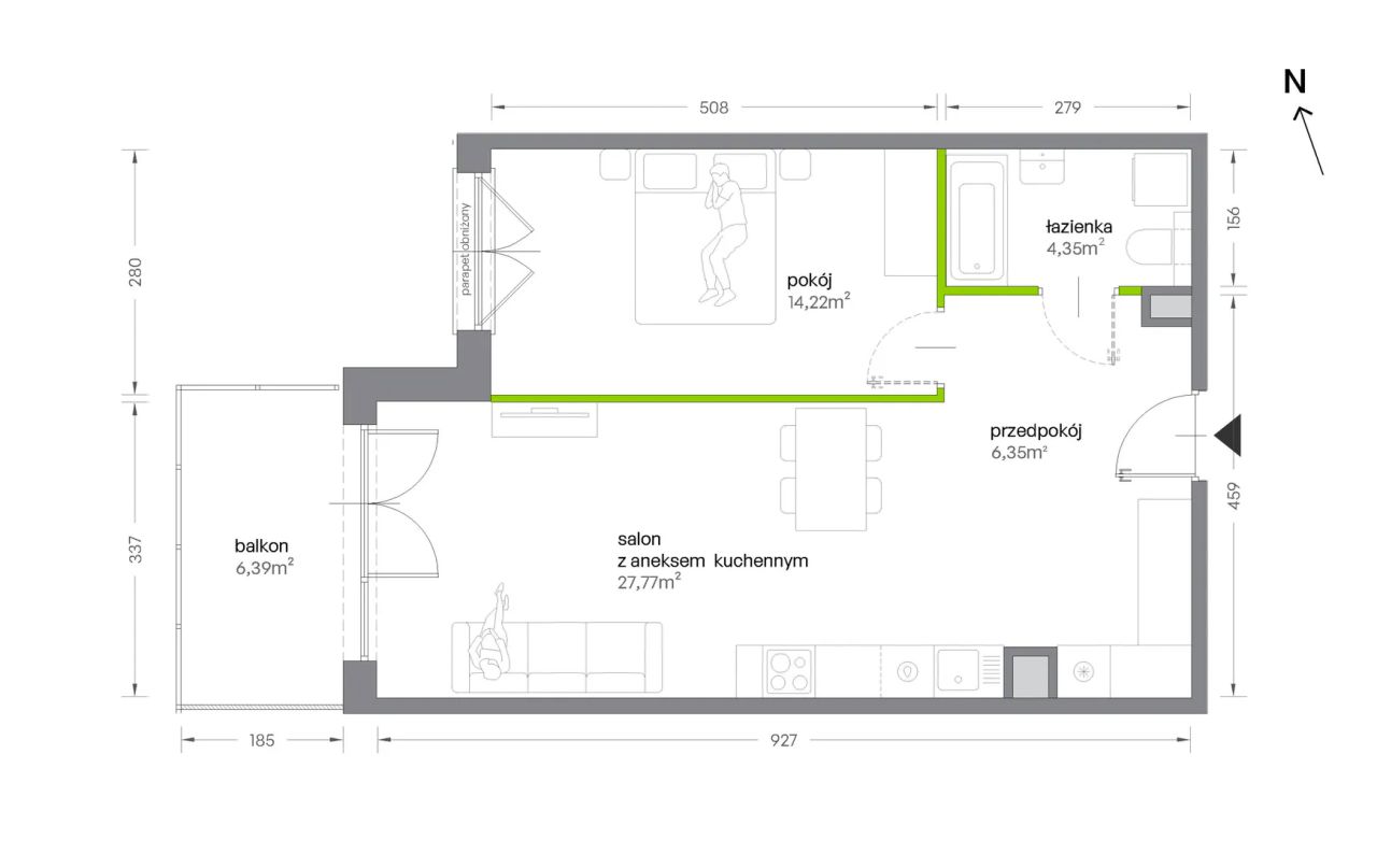 Mieszkanie 2-pokojowe Kraków Krowodrza, ul. Żabiniec. Zdjęcie 7