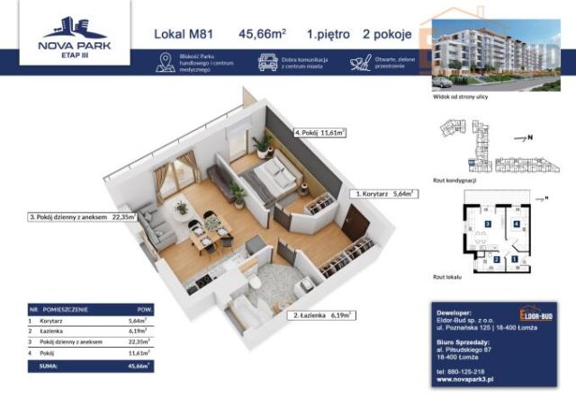 Mieszkanie 2-pokojowe Łomża, ul. Akademicka. Zdjęcie 1