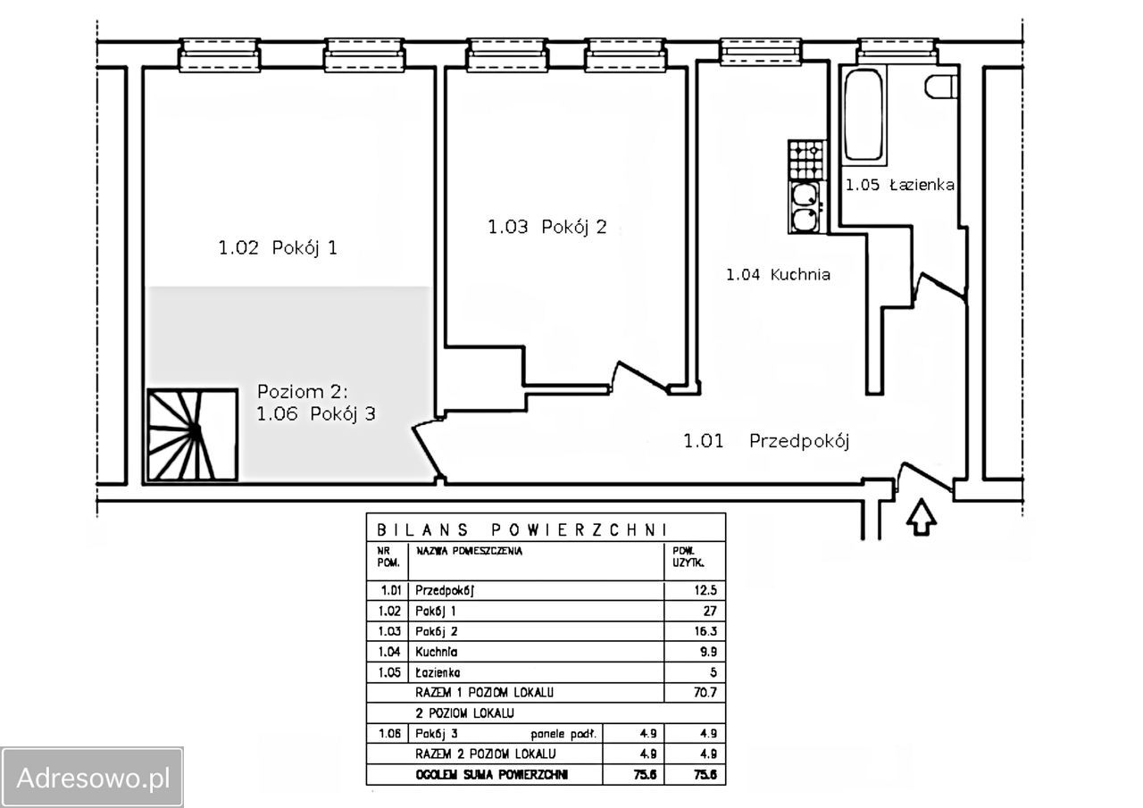 Mieszkanie 3-pokojowe Elbląg, ul. Adama Mickiewicza. Zdjęcie 14