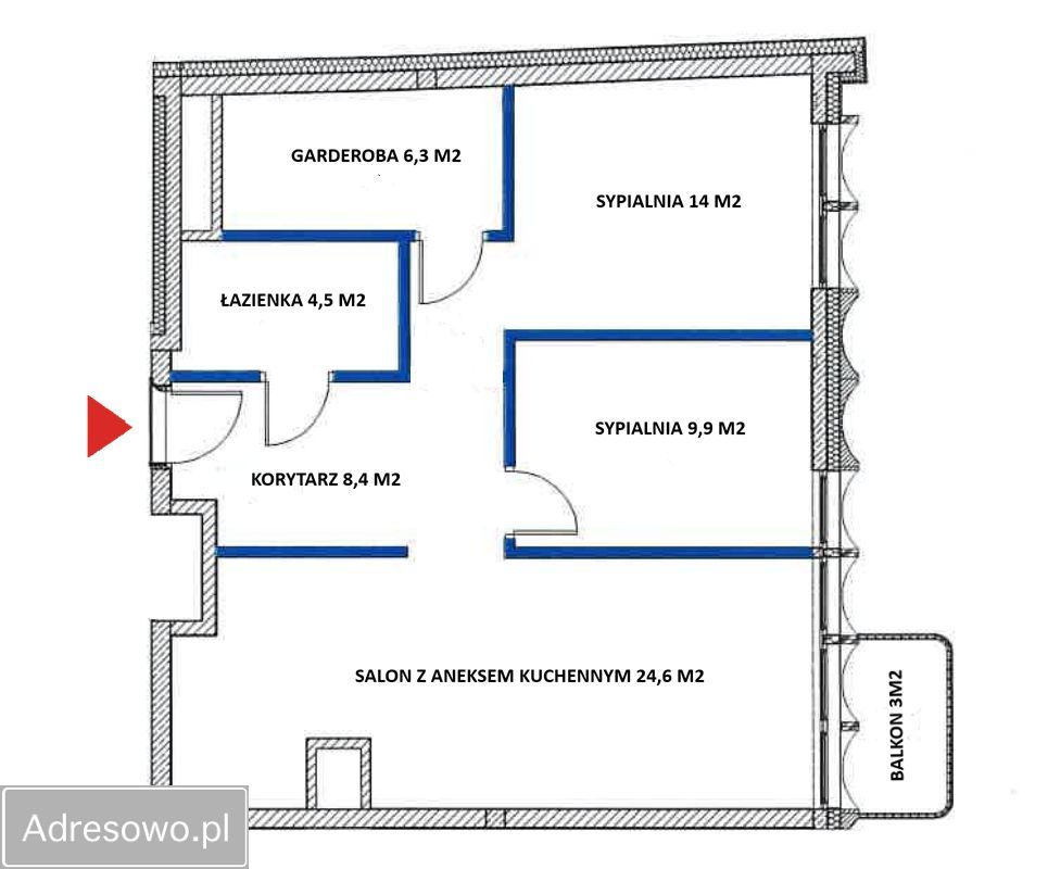 Mieszkanie 3-pokojowe Poznań Centrum, ul. Garbary. Zdjęcie 21