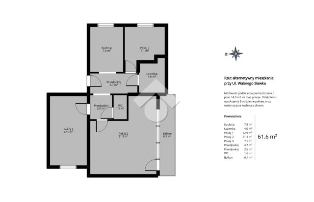 Mieszkanie 2-pokojowe Kraków Podgórze Duchackie, ul. Walerego Sławka. Zdjęcie 17
