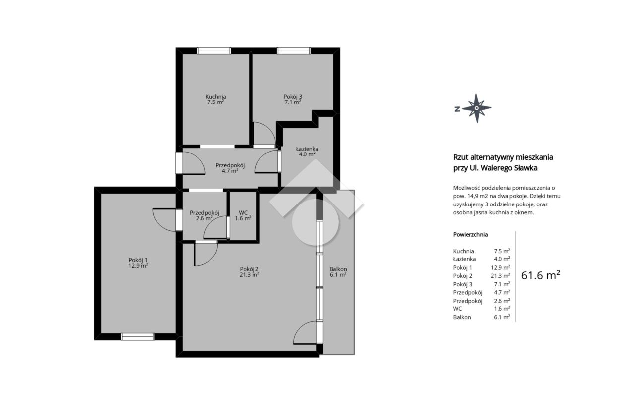 Mieszkanie 2-pokojowe Kraków Podgórze Duchackie, ul. Walerego Sławka. Zdjęcie 17