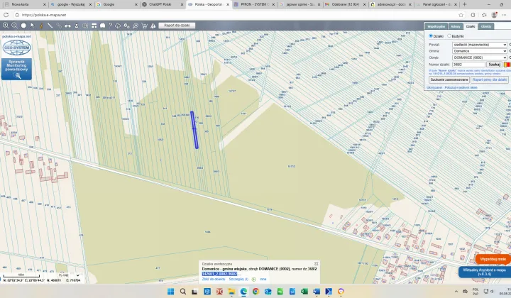 Działka inna Domanice