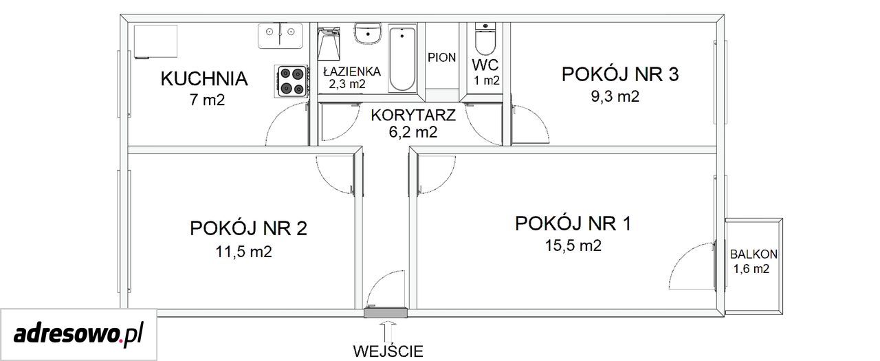 Mieszkanie 3-pokojowe Poznań Winogrady, os. Wichrowe Wzgórze. Zdjęcie 15