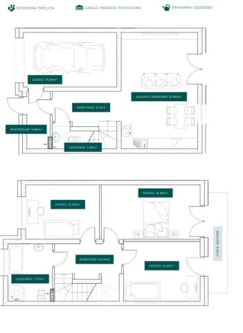 dom szeregowy, 4 pokoje Kaputy. Zdjęcie 5