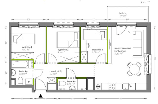 Mieszkanie 4-pokojowe Kraków Płaszów, ul. Myśliwska. Zdjęcie 25