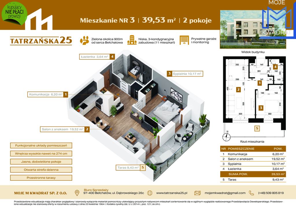 Mieszkanie 2-pokojowe Bełchatów, ul. Tatrzańska. Zdjęcie 1