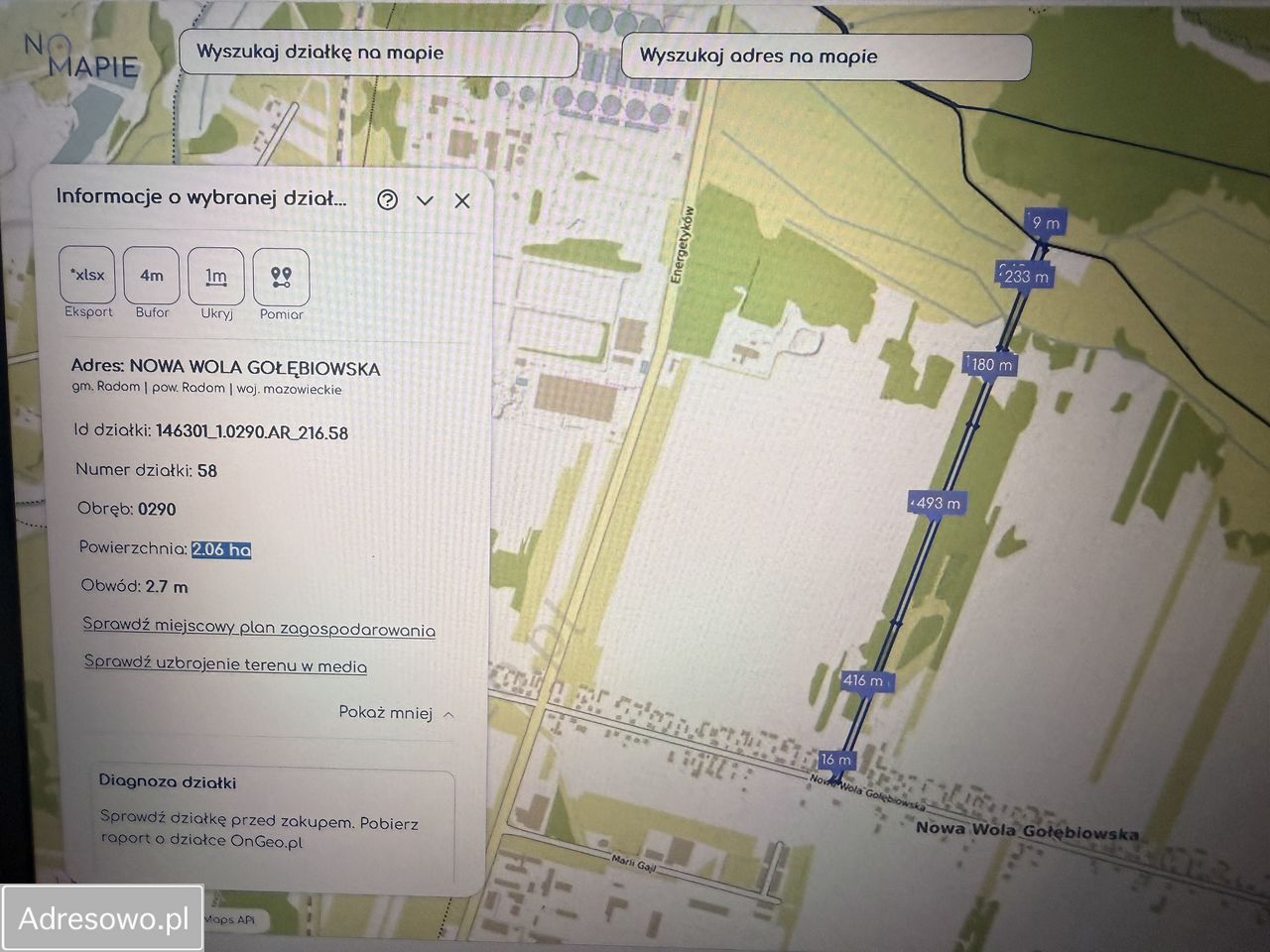 Działka inna Radom, ul. Nowa Wola Gołębiowska. Zdjęcie 2