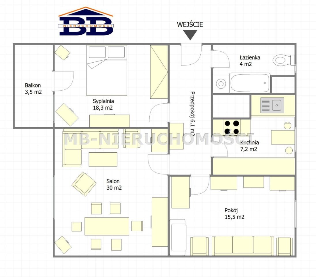 Mieszkanie 3-pokojowe Olsztyn Zatorze, ul. Stanisława Moniuszki. Zdjęcie 15