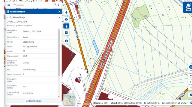 Działka inwestycyjna Częstochowa Aniołów, al. Aleja Wojska Polskiego. Zdjęcie 1