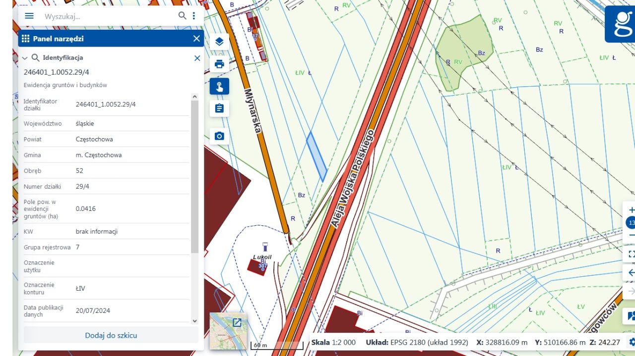Działka inwestycyjna Częstochowa Aniołów, al. Aleja Wojska Polskiego. Zdjęcie 1