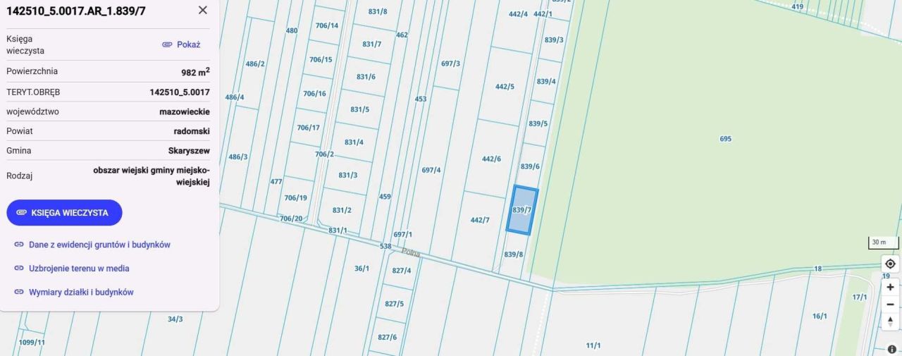 Działka budowlana Maków Nowy, ul. Polna. Zdjęcie 2