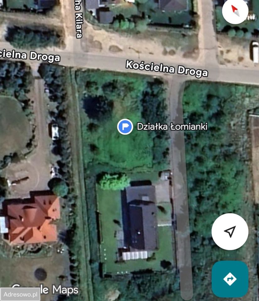 Działka budowlana Łomianki Dolne, ul. Kościelna Droga