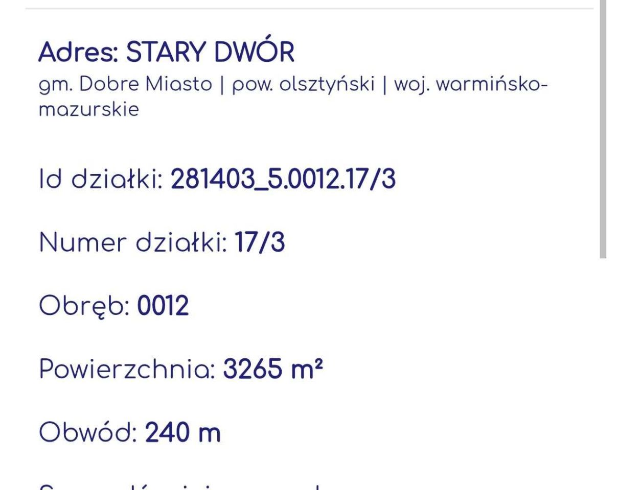 Działka rolno-budowlana Stary Dwór. Zdjęcie 5