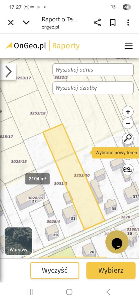 Działka budowlana Sobolew Stefanów, ul. Milanowska