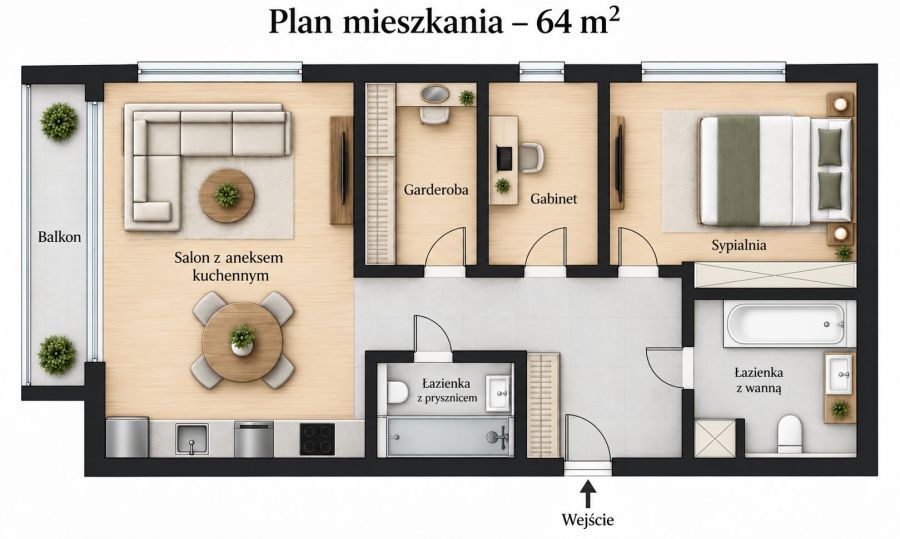 Mieszkanie 4-pokojowe Gdańsk Wrzeszcz, al. gen. Józefa Hallera. Zdjęcie 5