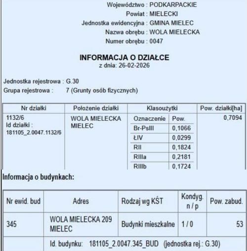 Działka rolno-budowlana Wola Mielecka, Wola mielecka. Zdjęcie 1