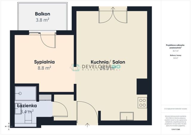 Mieszkanie 2-pokojowe Białystok Centrum, ul. Oskara Sosnowskiego. Zdjęcie 15