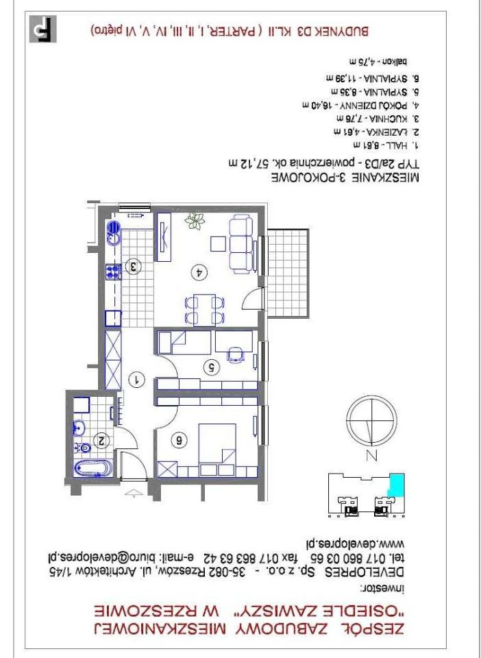 Mieszkanie 3-pokojowe Rzeszów, ul. Architektów. Zdjęcie 4
