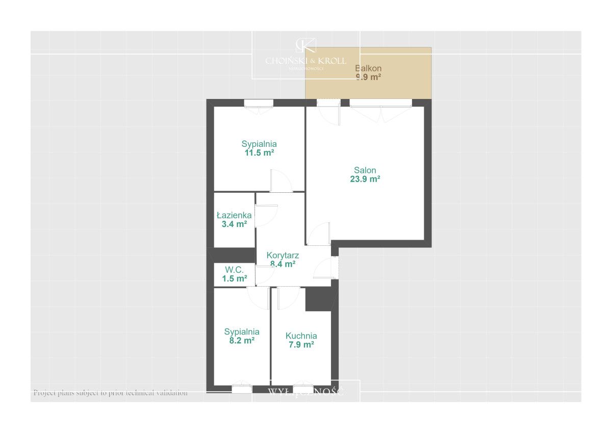 Mieszkanie 3-pokojowe Poznań Chartowo, os. Orła Białego. Zdjęcie 19