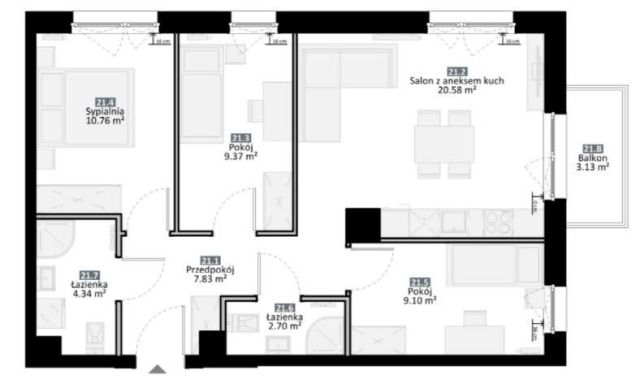 Mieszkanie 4-pokojowe Rokitki, ul. Czereśniowa. Zdjęcie 11