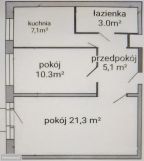 Mieszkanie 2-pokojowe Poznań Winogrady, os. Wichrowe Wzgórze. Zdjęcie 3