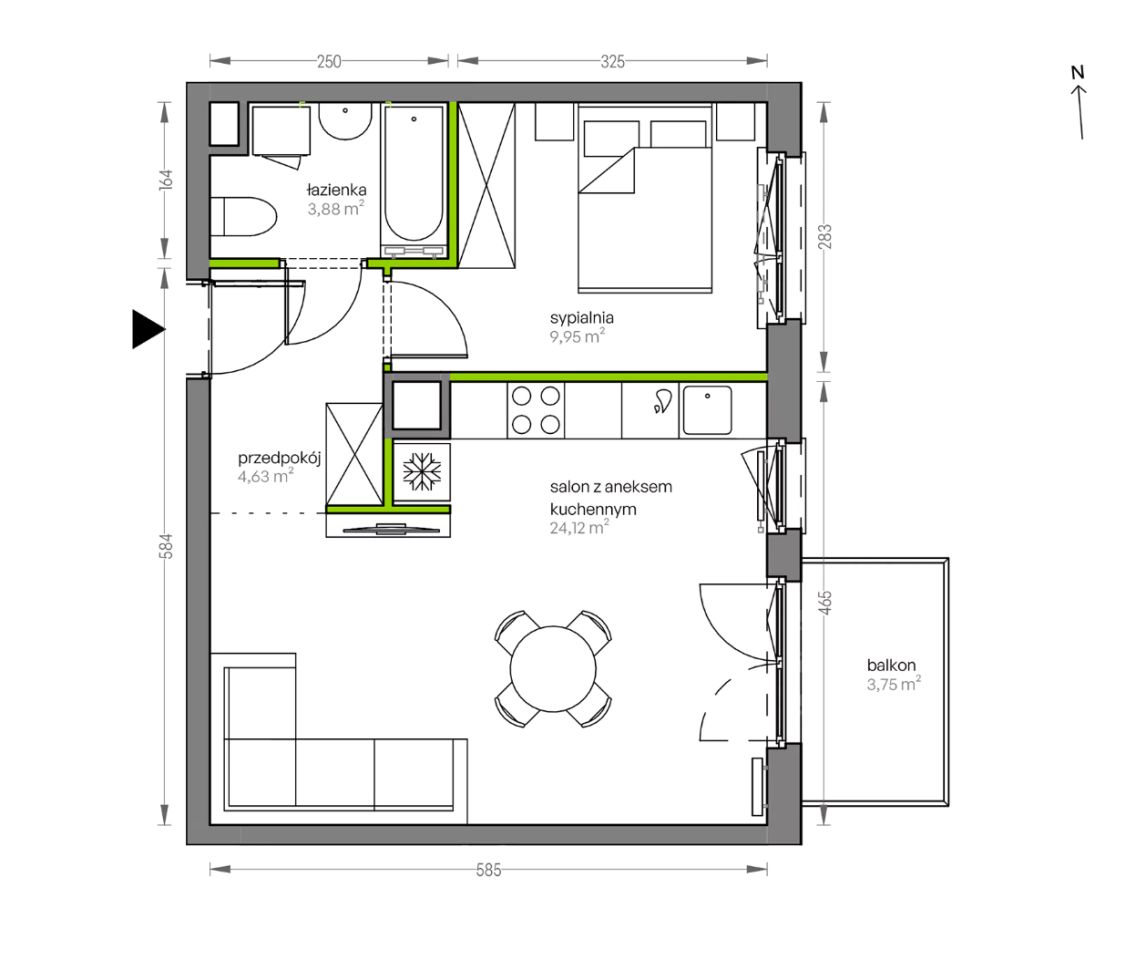 Mieszkanie 2-pokojowe Kraków Płaszów, ul. Myśliwska. Zdjęcie 25